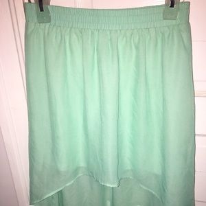 Mint green, high-low skirt. Forever 21